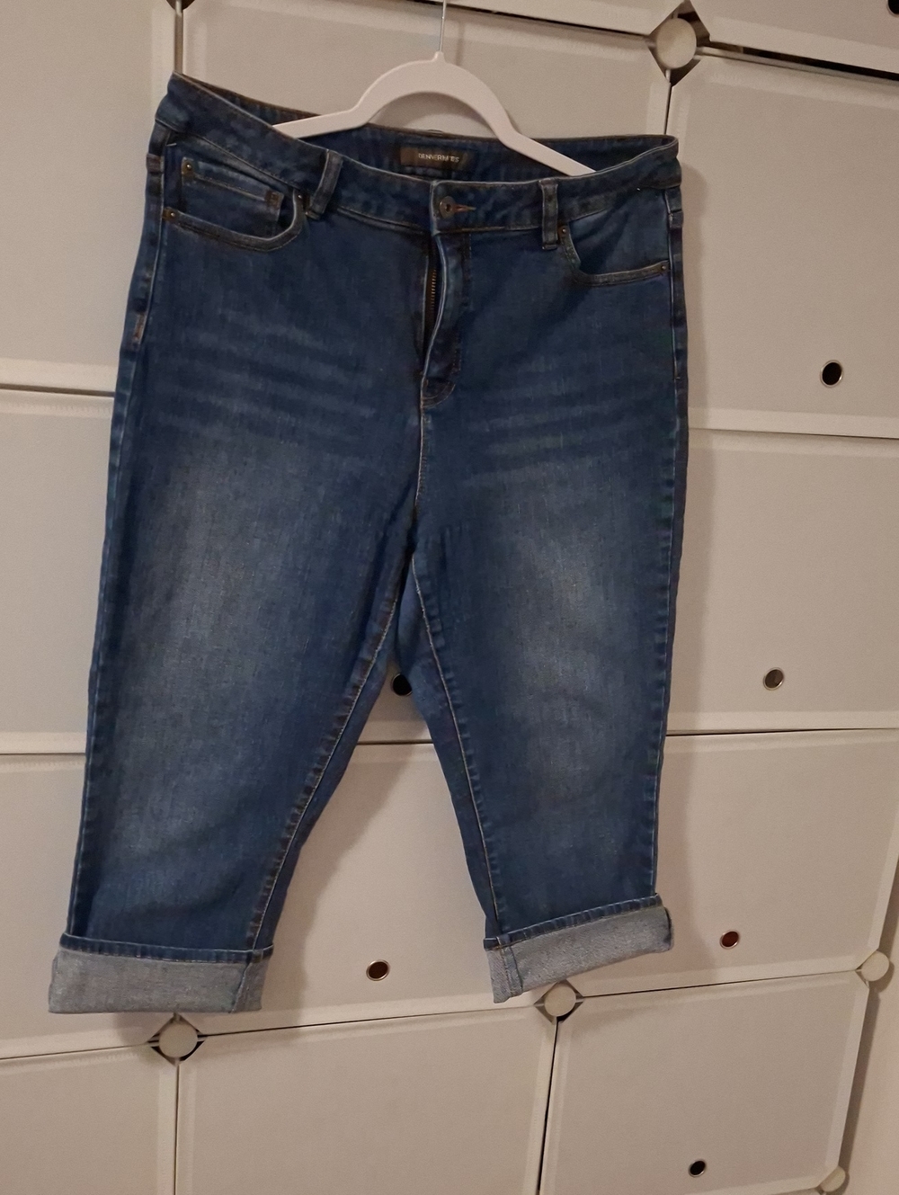 Denver Hayes Women's Dark Blue Rolled-Hem Boyfriend Jeans